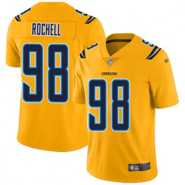 Los Angeles Chargers NFL Football Isaac Rochell Gold Jersey Men Limited #98 Inverted Legend->los angeles chargers->NFL Jersey